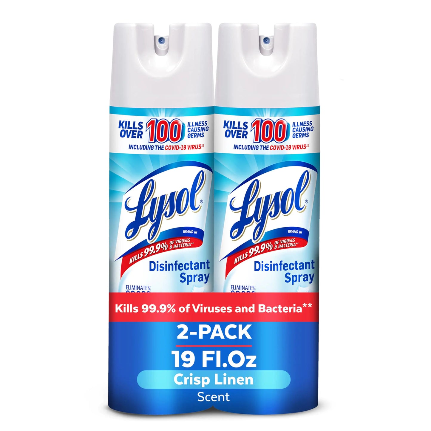 Lysol Disinfectant Spray Multi Scent Bundle - Mango & Hibiscus Coconut & Sea Minerals Scents 19 Ounces (Pack of 2)
