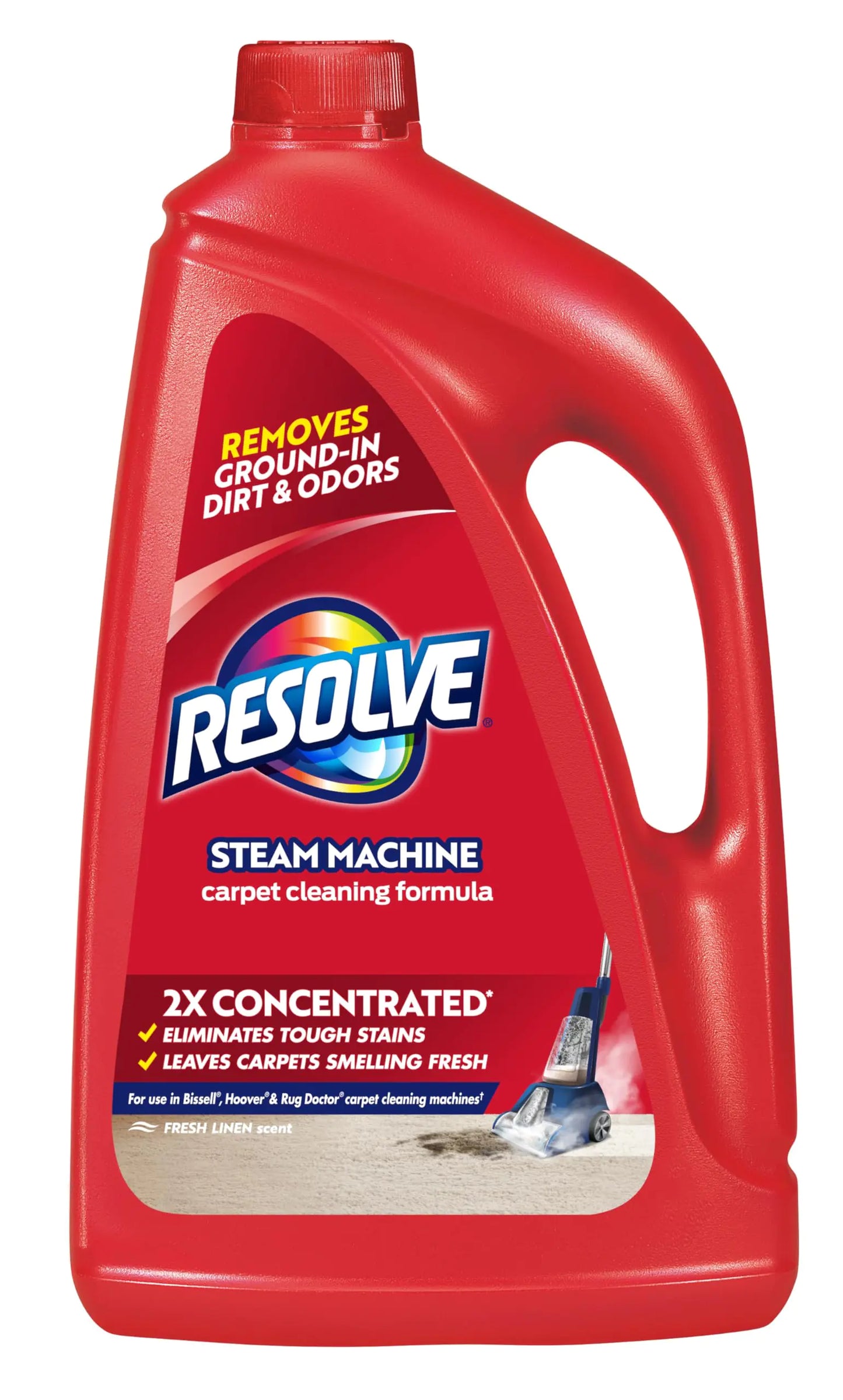 Resolve Steam Carpet Cleaner Solution Shampoo 60 fl oz 2X Concentrate Safe for Bissell Hoover & Rug Doctor Carpet Cleaner Carpet Cleaner Solution