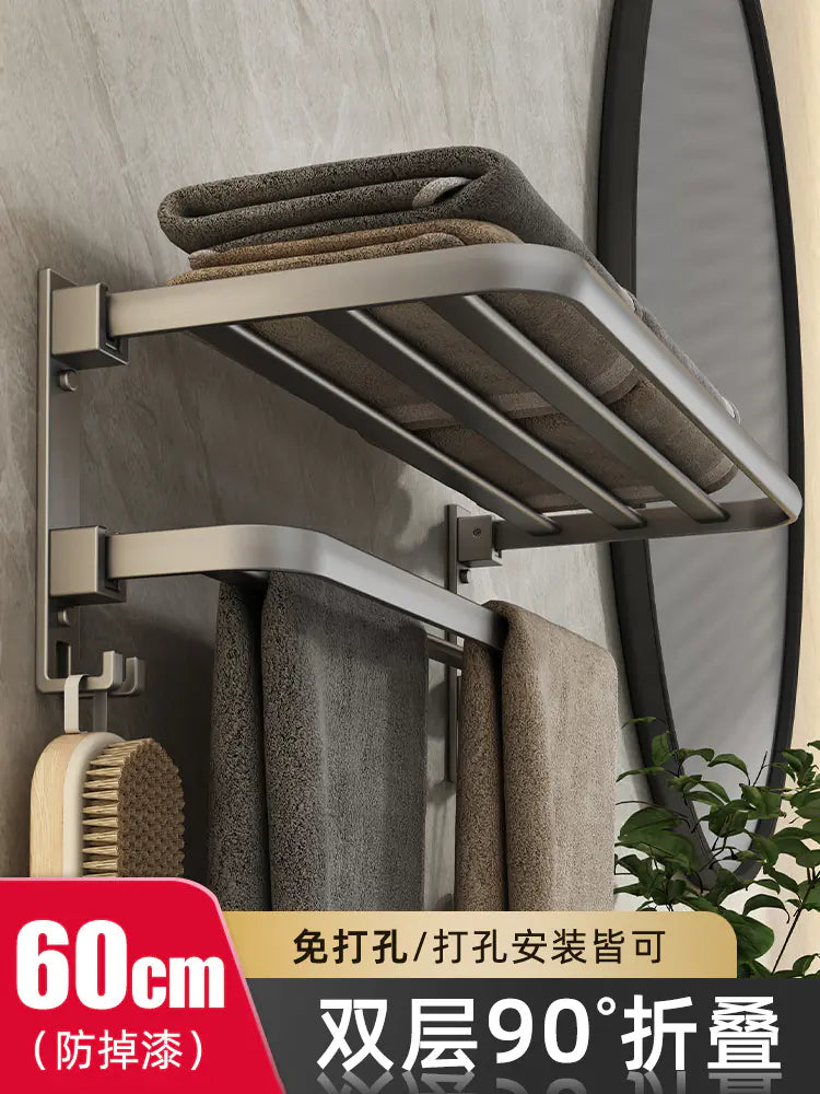 Space Aluminum Towel Rack for Bathroom Wall Mount