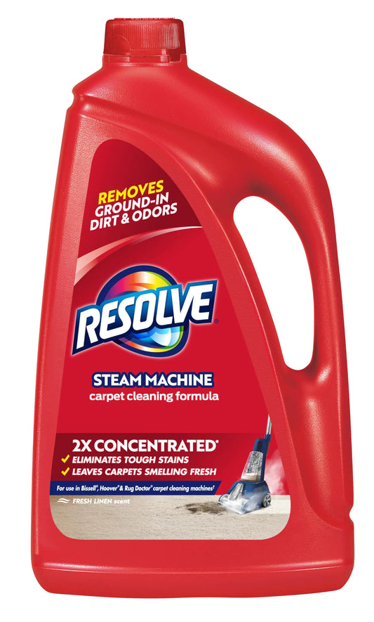 Resolve Steam Carpet Cleaner Solution Shampoo 60 fl oz 2X Concentrate Safe for Bissell Hoover & Rug Doctor Carpet Cleaner Carpet Cleaner Solution