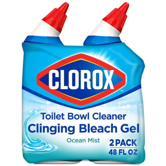 Clorox Toilet Bowl Cleaner Clinging Bleach Gel Ocean Mist - 24 Ounces Pack of 2