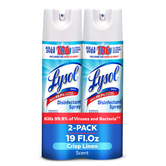 Lysol Disinfectant Spray Multi Scent Bundle - Mango & Hibiscus Coconut & Sea Minerals Scents 19 Ounces (Pack of 2)
