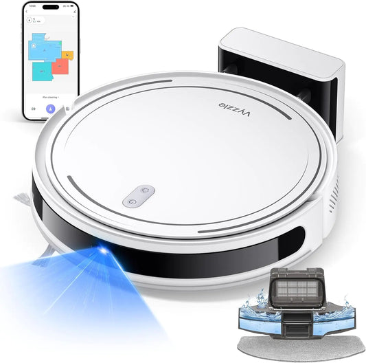 Vyzzle Robot Vacuum and Mop - 5000Pa Strong Suction Robot Vacuum 3 in 1 Lidar Navigation Robot Vacuum Cleaner with Self-Charging No-go Zones APP/Alexa Control for Pet Hair Carpet Hard Floor